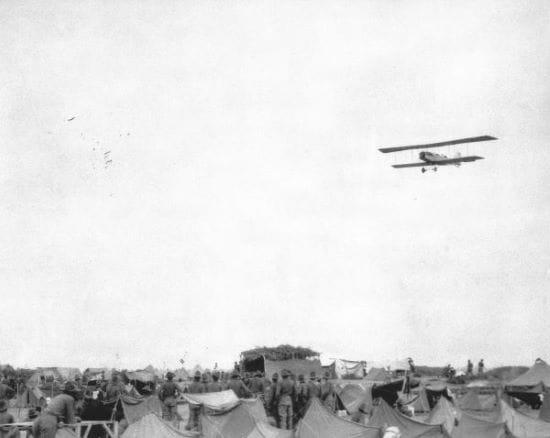 Archival photo of the Curtiss JN-3 'Jenny' biplanes used by the 1st Aero Squadron during the 1916 Punitive Expedition (Courtesy of Department of War).